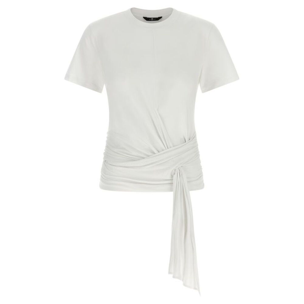 7 For All Mankind White Lyocell Women's T-Shirt